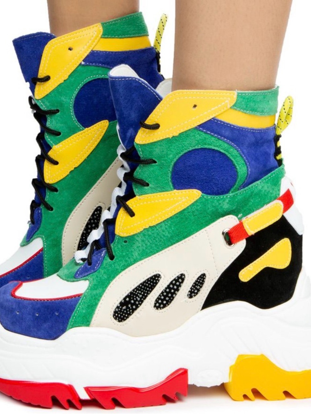 Never Worn Anthony Wang Multicolor Platform High-Top Sneakers